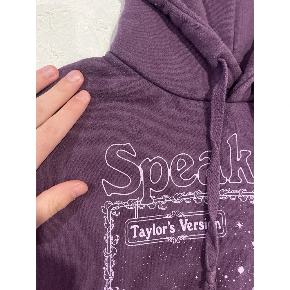 Taylor Swift Hoodie Sweatshirt Small Purple‎ Crop Speak Now Story Of Us Version - Picture 5 of 10